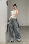SWAYING/KNIT cotton wide-leg pants SW24SS3B60 gray blue